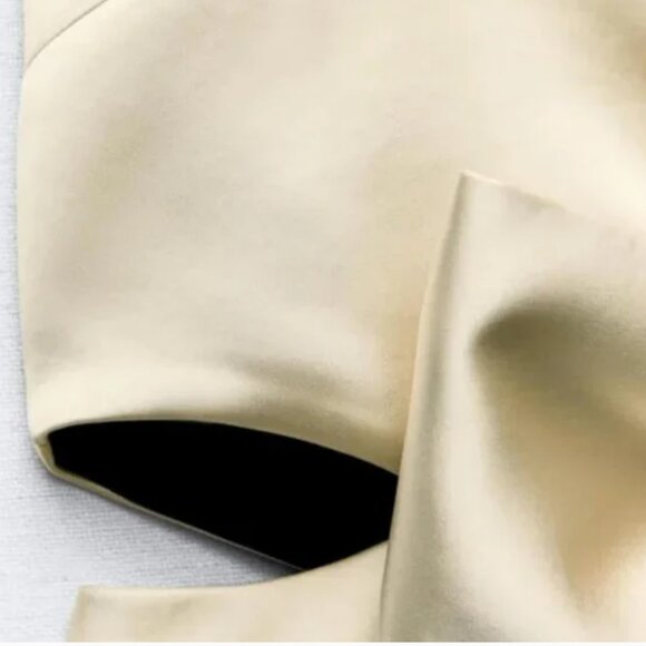 ZARA FULLY LINED SATIN BOW TIE TOP BLOUSE - Picture 12 of 12